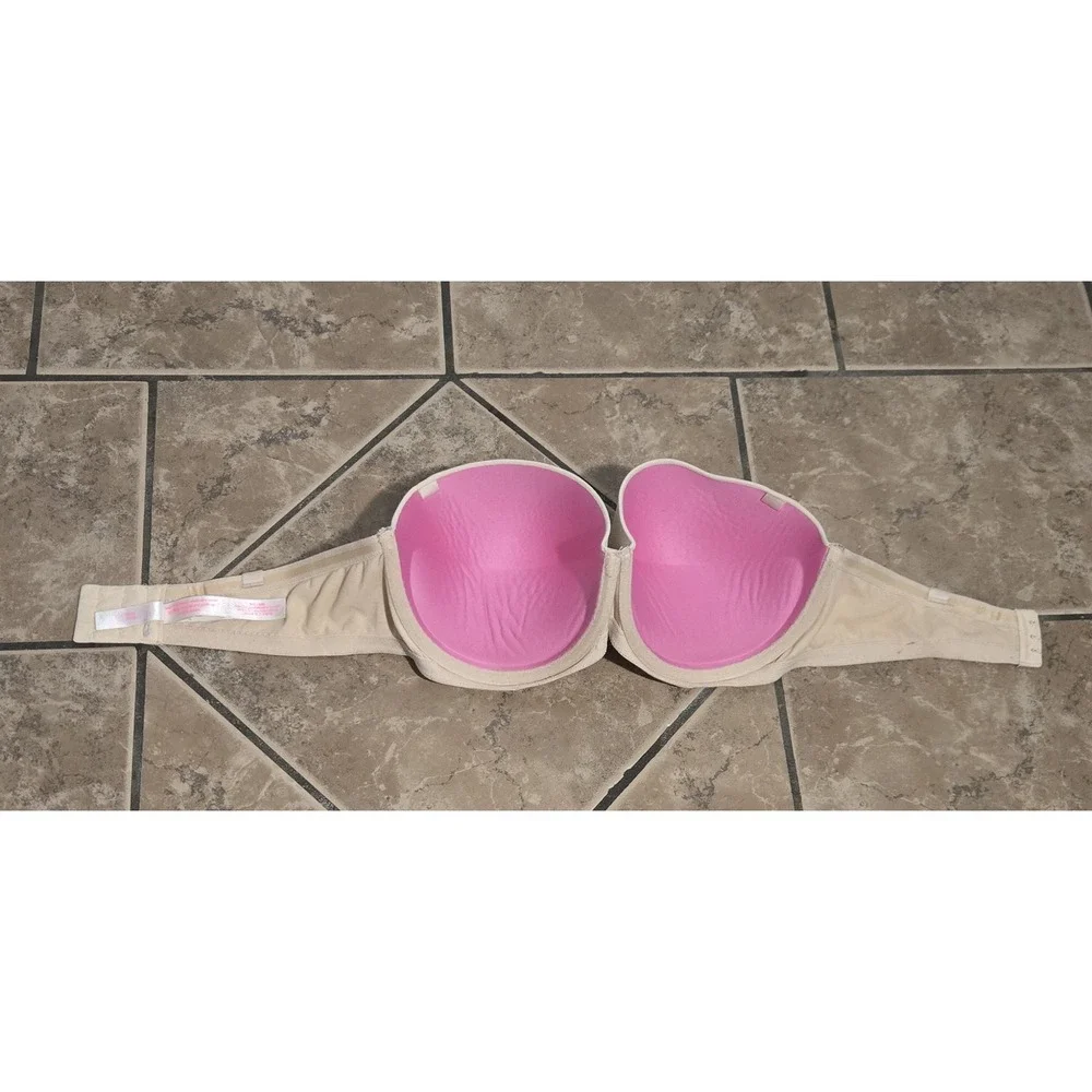 Victoria Secret PINK Wear Everywhere Multi Way Push Up Bra Beige 36D Strapless